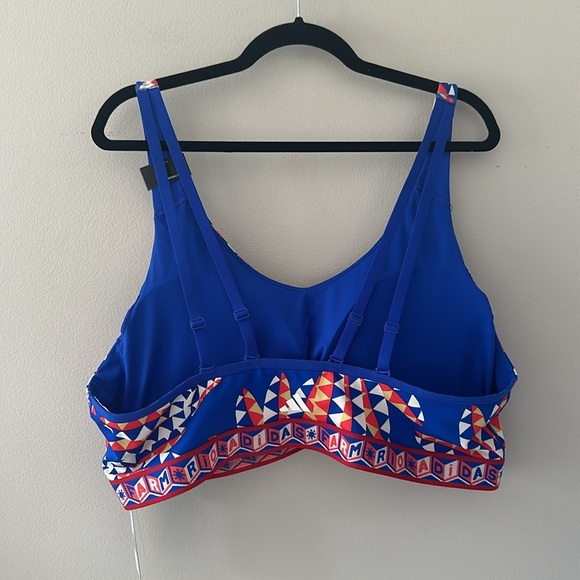 adidas x FARM Rio NWT Medium-Support Bra 
Blue Sz 4X Activewear Colorful Sporty - Picture 4 of 14